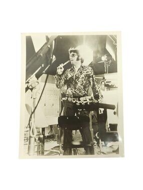 Elvis Presley 8x10 Photo 1970 Las Vegas Residency Rehearsal Black White